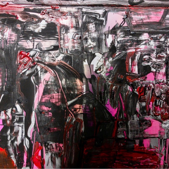 Demonic, demon, original large mixed media, dark devils, scary, art painting - Picture 4 of 11